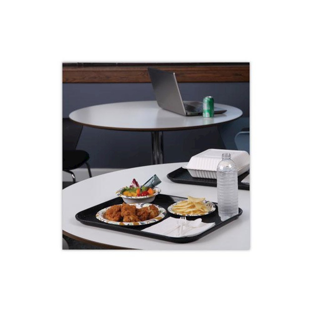 Deerfield Printed Paper Plates, 9" dia, Coated/Soak Proof, White/Yellow/Green/Purple, 125/Pack, 8 Packs/Carton. Picture 3