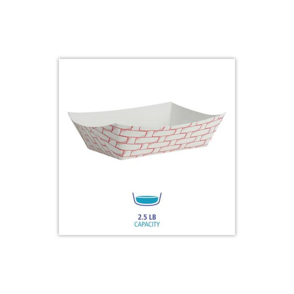 Paper Food Baskets, 2.5 lb Capacity, Red/White, 500/Carton. Picture 2