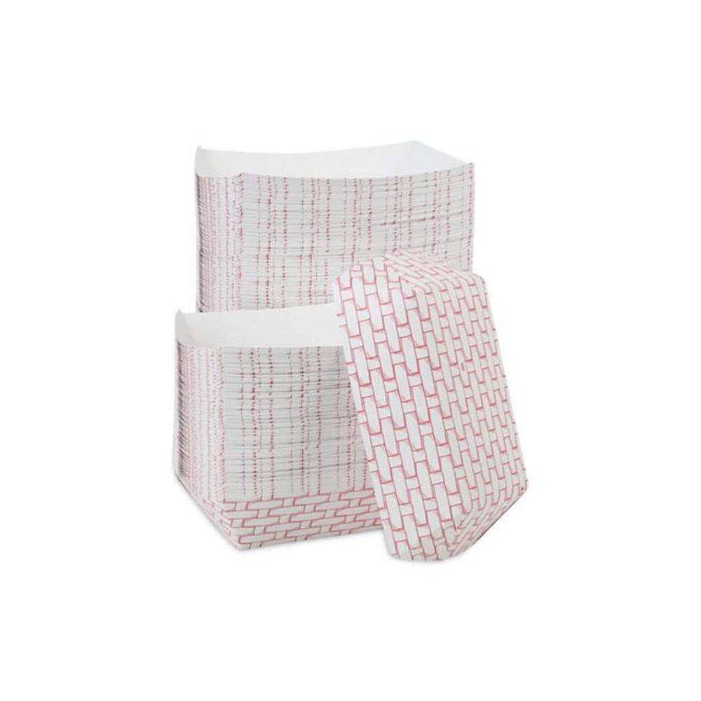 Paper Food Baskets, 5 lb Capacity, Red/White, 500/Carton. Picture 3