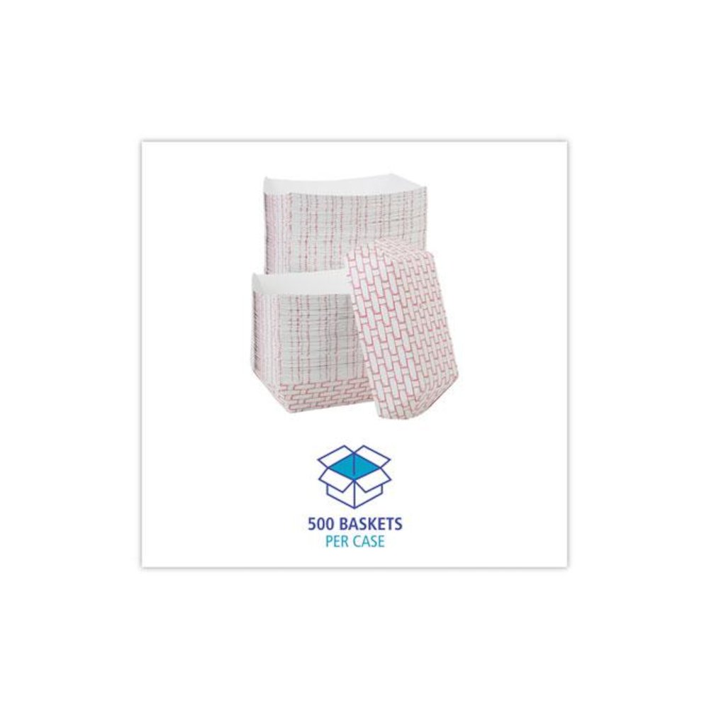 Paper Food Baskets, 5 lb Capacity, Red/White, 500/Carton. Picture 6
