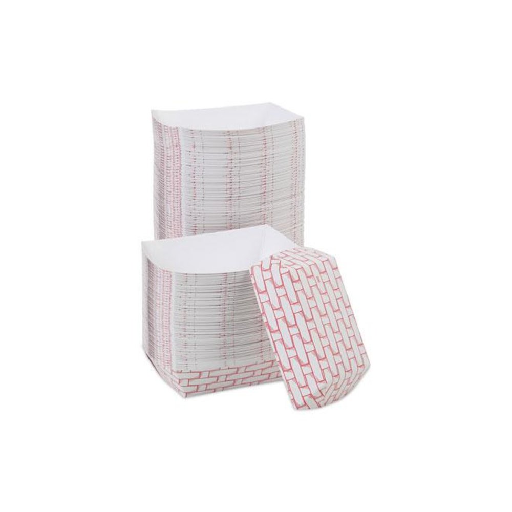 Paper Food Baskets, 2 lb Capacity, Red/White, 1,000/Carton. Picture 6