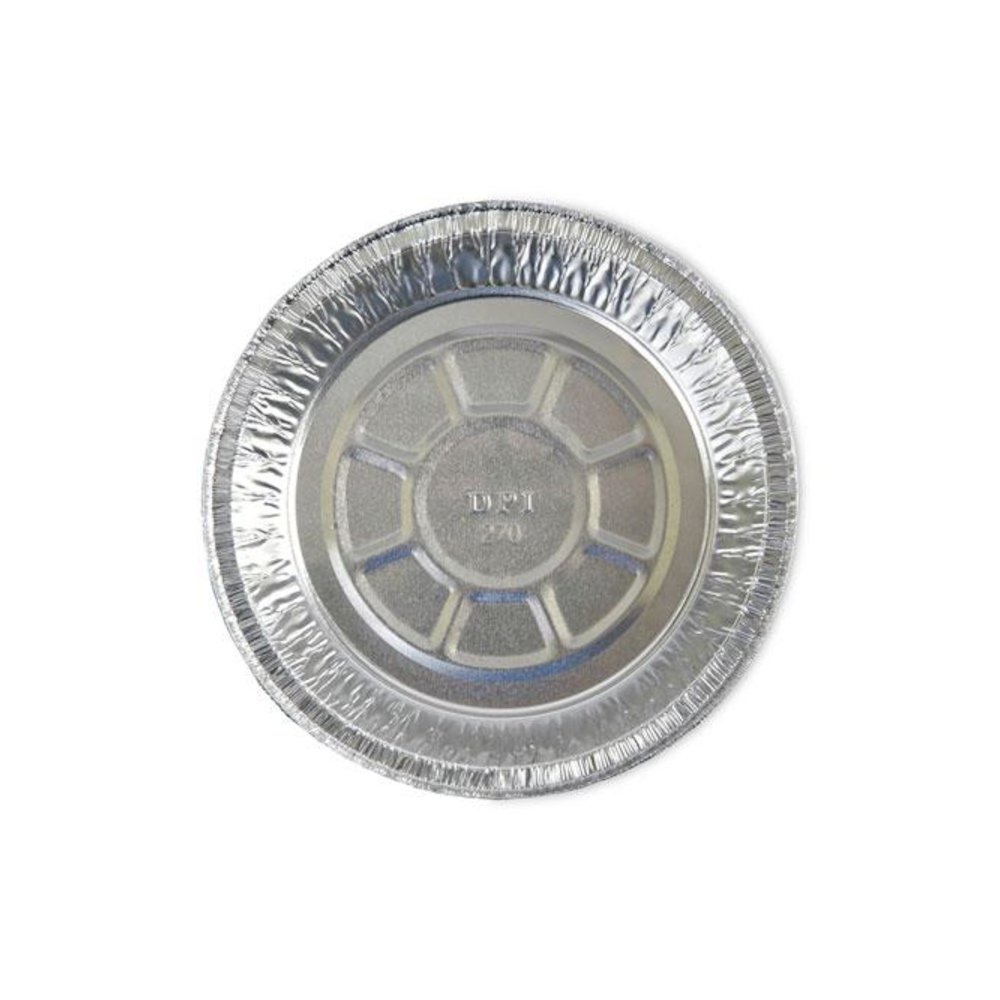 Round Aluminum To-Go Containers, 250 Gauge, 24 oz, 7" Diameter x 1.47" h, Silver, 500/Carton. Picture 2