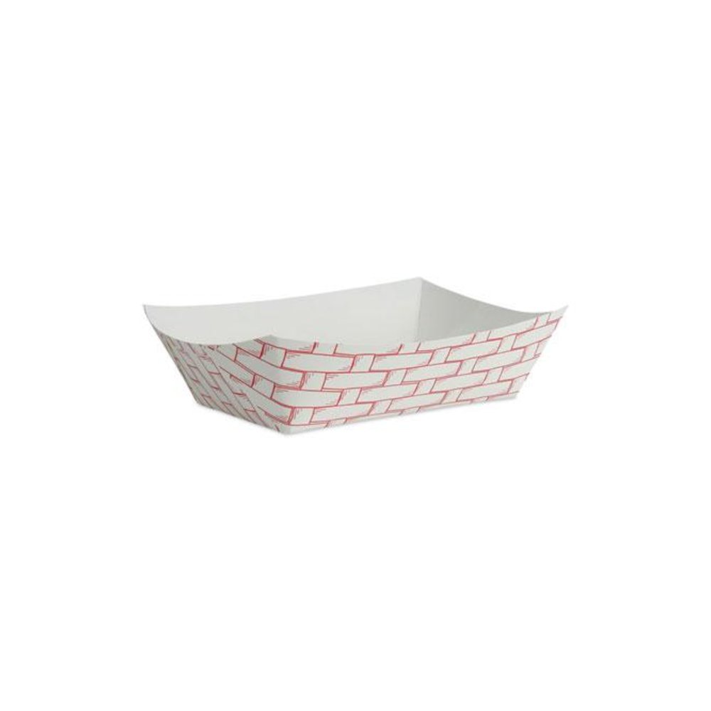 Paper Food Baskets, 2.5 lb Capacity, Red/White, 500/Carton. Picture 1
