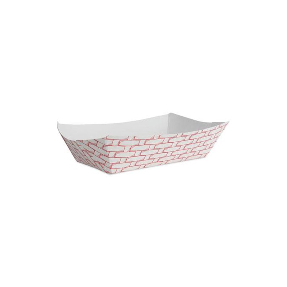 Paper Food Baskets, 5 lb Capacity, Red/White, 500/Carton. Picture 1