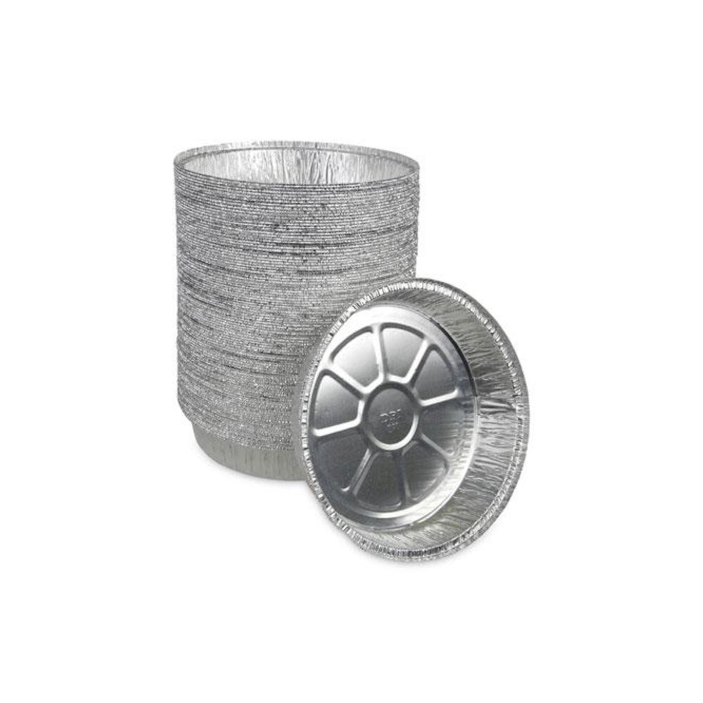 Round Aluminum To-Go Containers, 300 Gauge, 48 oz, 9" Diameter x 1.66" h, Silver, 500/Carton. Picture 4