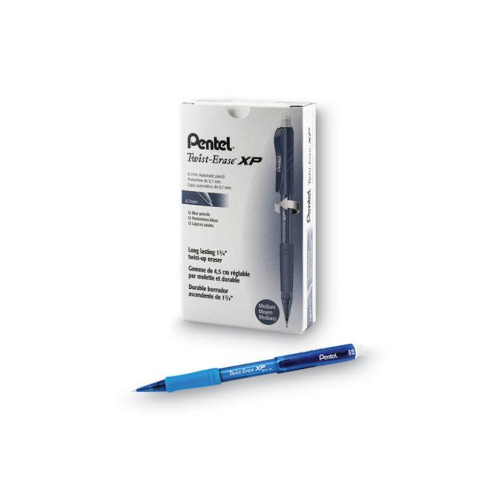 Twist-Erase EXPRESS Mechanical Pencil, 0.7 mm, HB (#2), Black Lead, Blue Barrel, Dozen. Picture 3