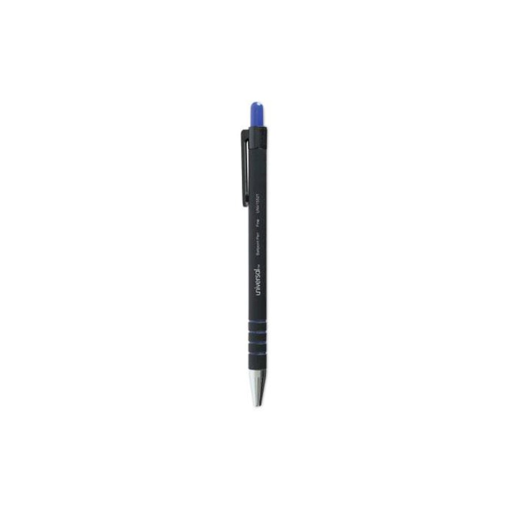 Ballpoint Pen, Retractable, Fine 0.7 mm, Blue Ink, Blue Barrel, Dozen. Picture 1
