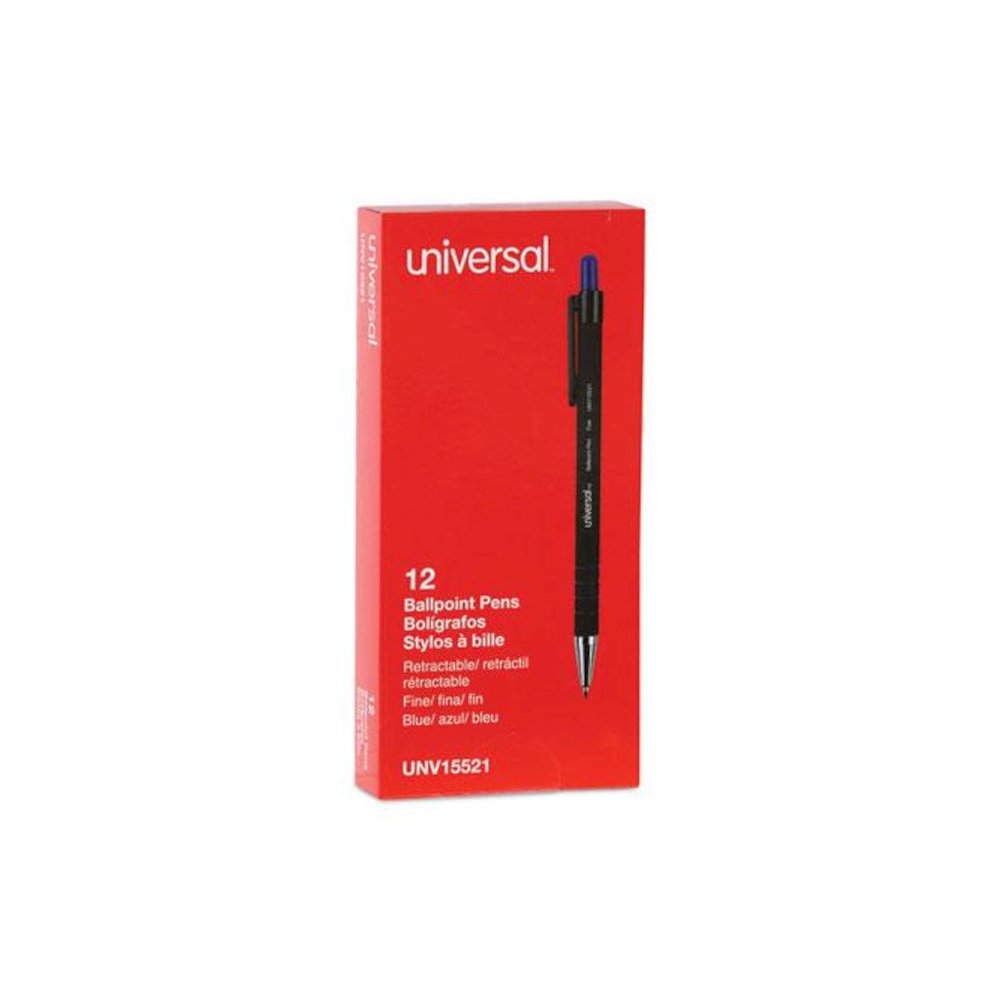 Ballpoint Pen, Retractable, Fine 0.7 mm, Blue Ink, Blue Barrel, Dozen. Picture 2
