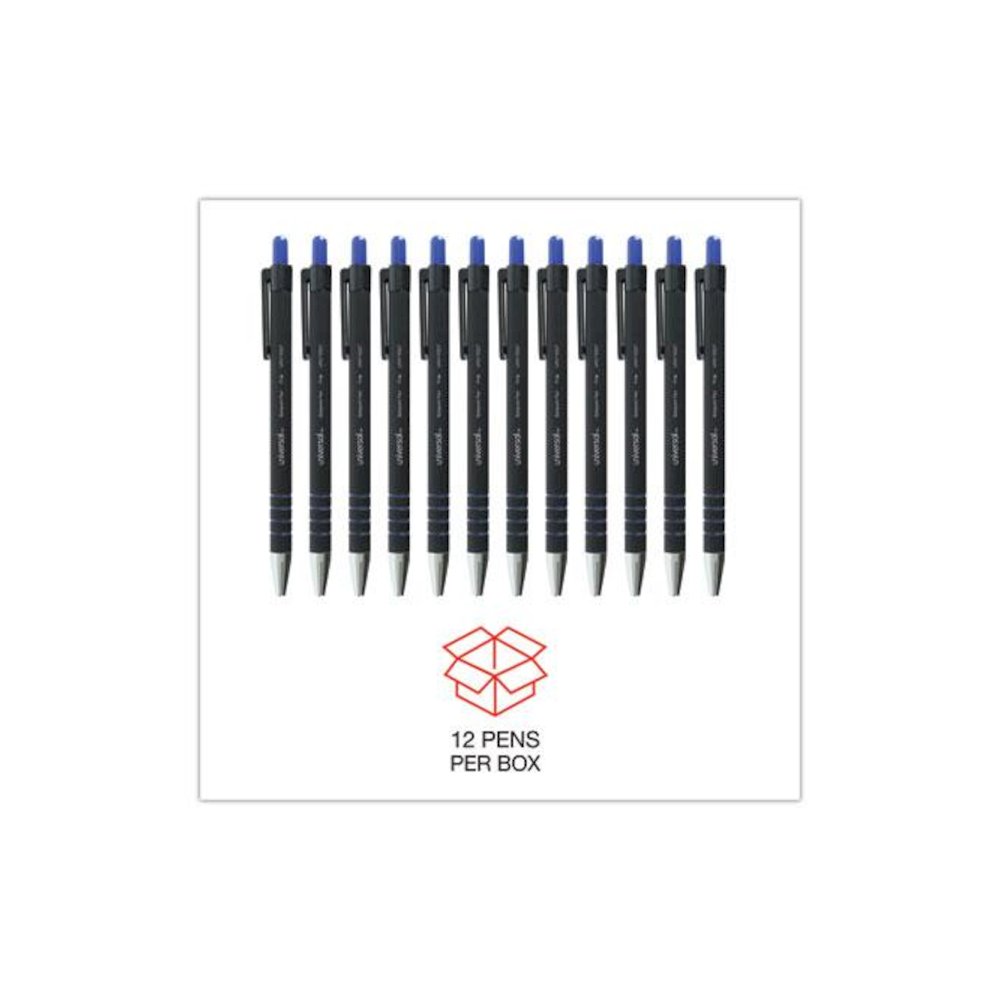 Ballpoint Pen, Retractable, Fine 0.7 mm, Blue Ink, Blue Barrel, Dozen. Picture 5