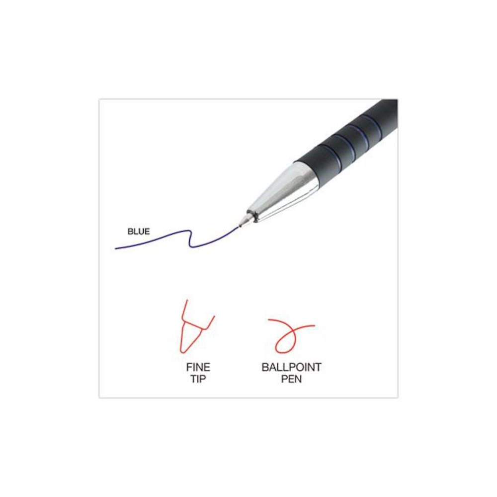 Ballpoint Pen, Retractable, Fine 0.7 mm, Blue Ink, Blue Barrel, Dozen. Picture 6