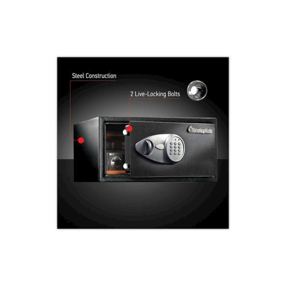 Electronic Lock Security Safe, 1 cu ft, 16.94w x 14.56d x 8.88h, Black. Picture 4