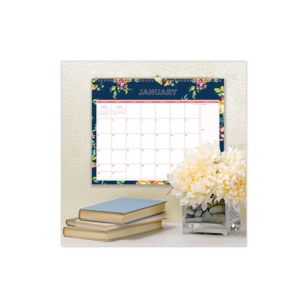 Day Designer Peyton Wall Calendar, Floral Artwork, 15 x 12, White/Navy Sheets, 12-Month (Jan to Dec): 2026. Picture 3
