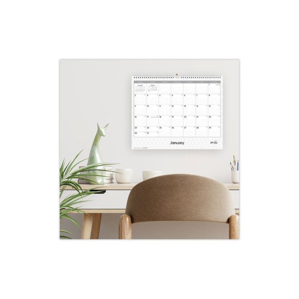 Enterprise Wall Calendar, Geometric Artwork, 15 x 12, White/Gray Sheets, 12-Month (Jan to Dec): 2026. Picture 4
