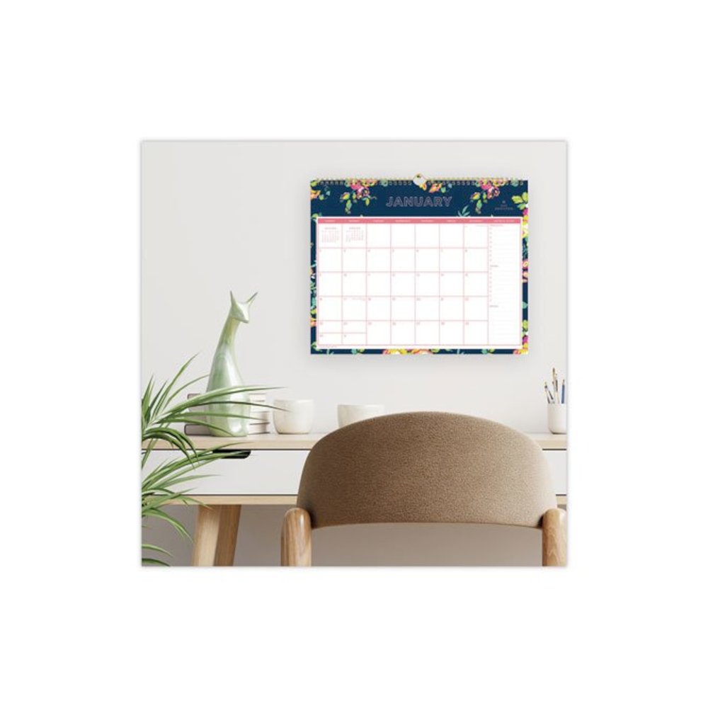 Day Designer Peyton Wall Calendar, Floral Artwork, 15 x 12, White/Navy Sheets, 12-Month (Jan to Dec): 2026. Picture 4