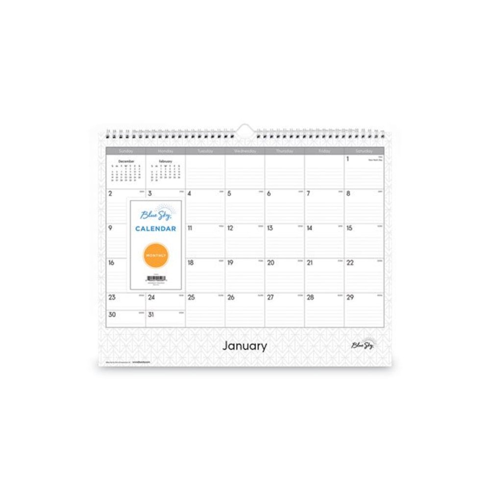 Enterprise Wall Calendar, Geometric Artwork, 15 x 12, White/Gray Sheets, 12-Month (Jan to Dec): 2026. Picture 2