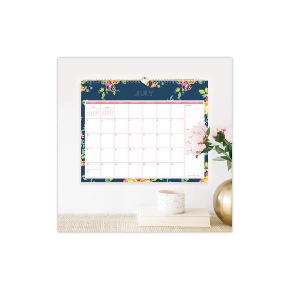 Day Designer Peyton Academic Wall Calendar, Floral Artwork, 15 x 12, White/Navy Sheets, 12-Month (July to June): 2025 to 2026. Picture 3