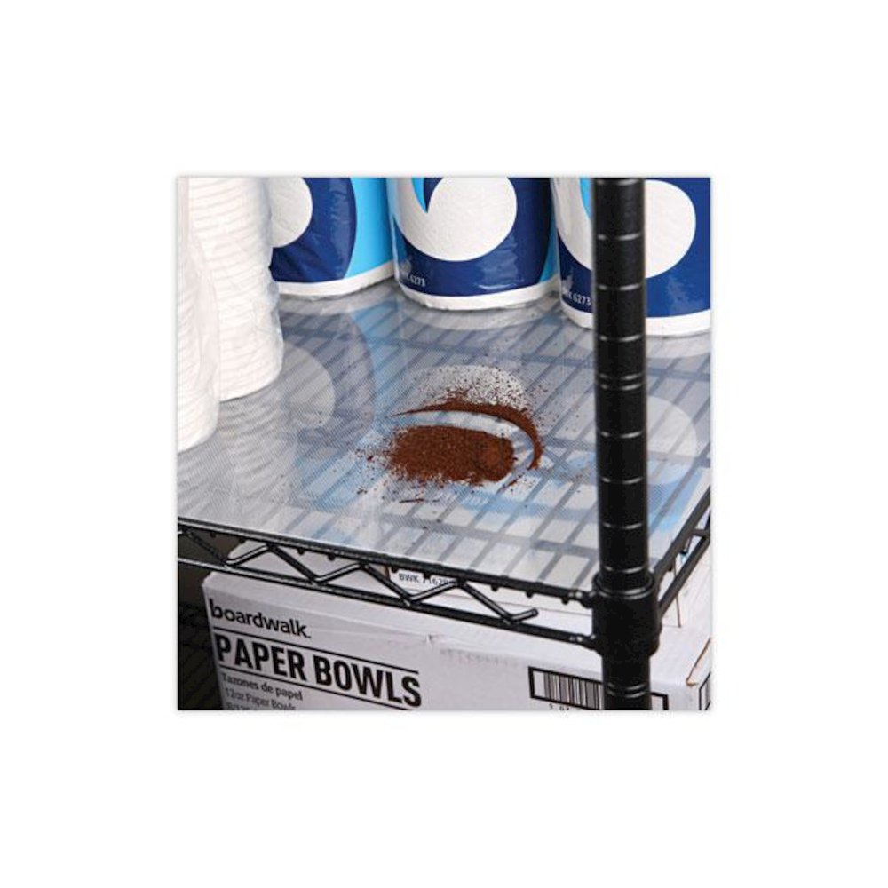 Shelf Liners For Wire Shelving, Clear Plastic, 48w x 24d, 4/Pack. Picture 8