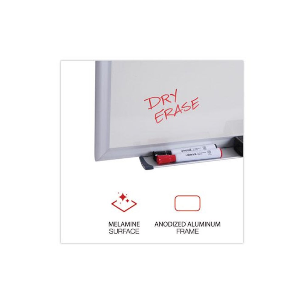 Deluxe Melamine Dry Erase Board, 60" x 36", White Surface, Anodized Aluminum Frame. Picture 2