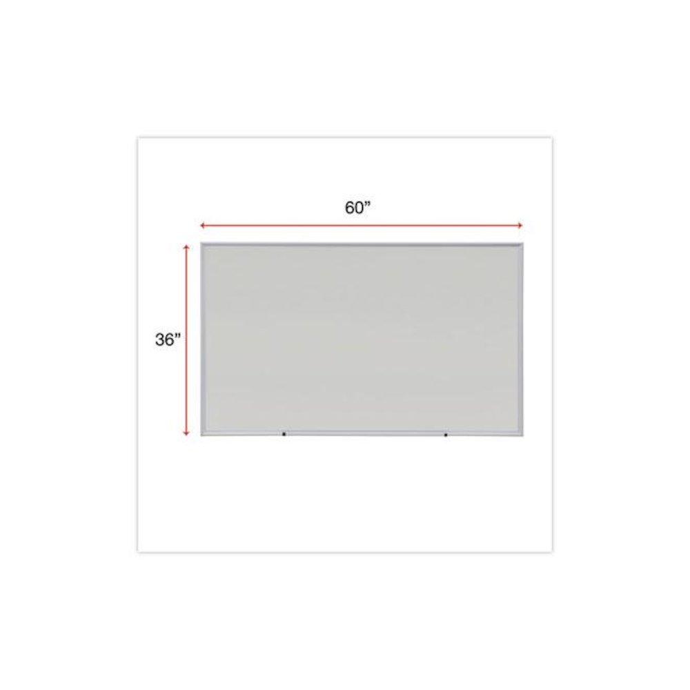 Deluxe Melamine Dry Erase Board, 60" x 36", White Surface, Anodized Aluminum Frame. Picture 3