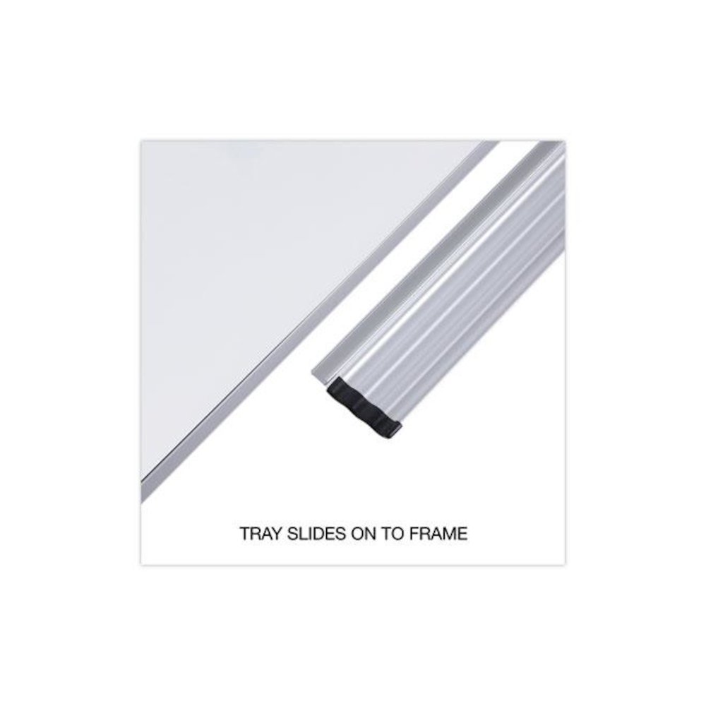 Deluxe Melamine Dry Erase Board, 60" x 36", White Surface, Anodized Aluminum Frame. Picture 4