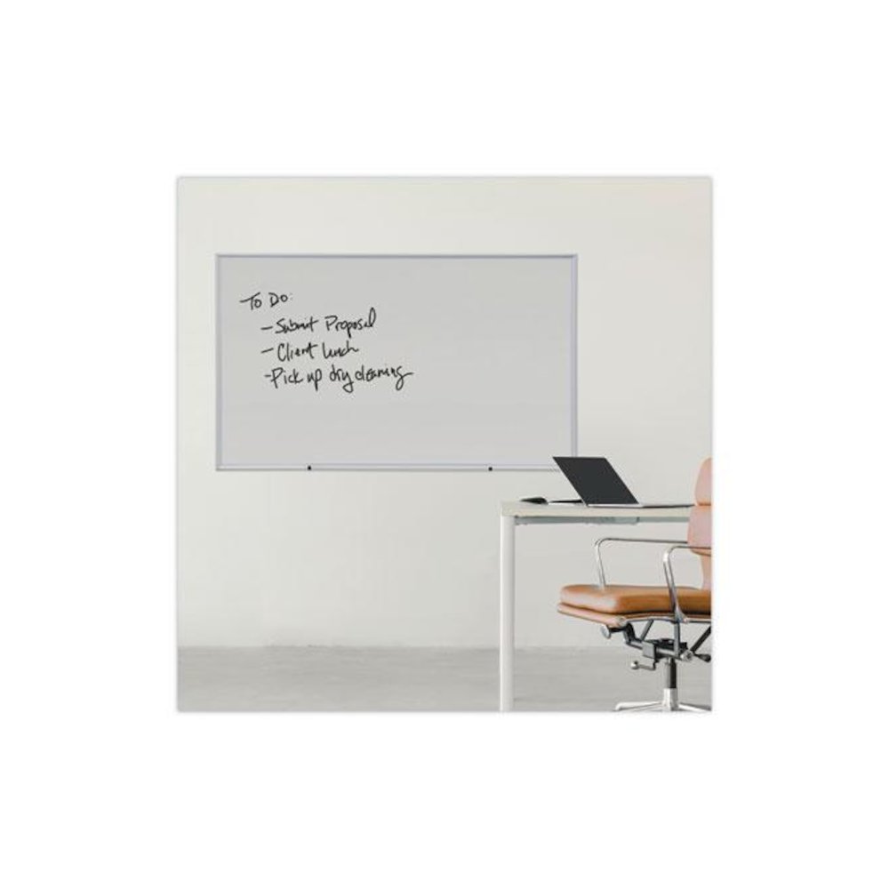 Deluxe Melamine Dry Erase Board, 60" x 36", White Surface, Anodized Aluminum Frame. Picture 6