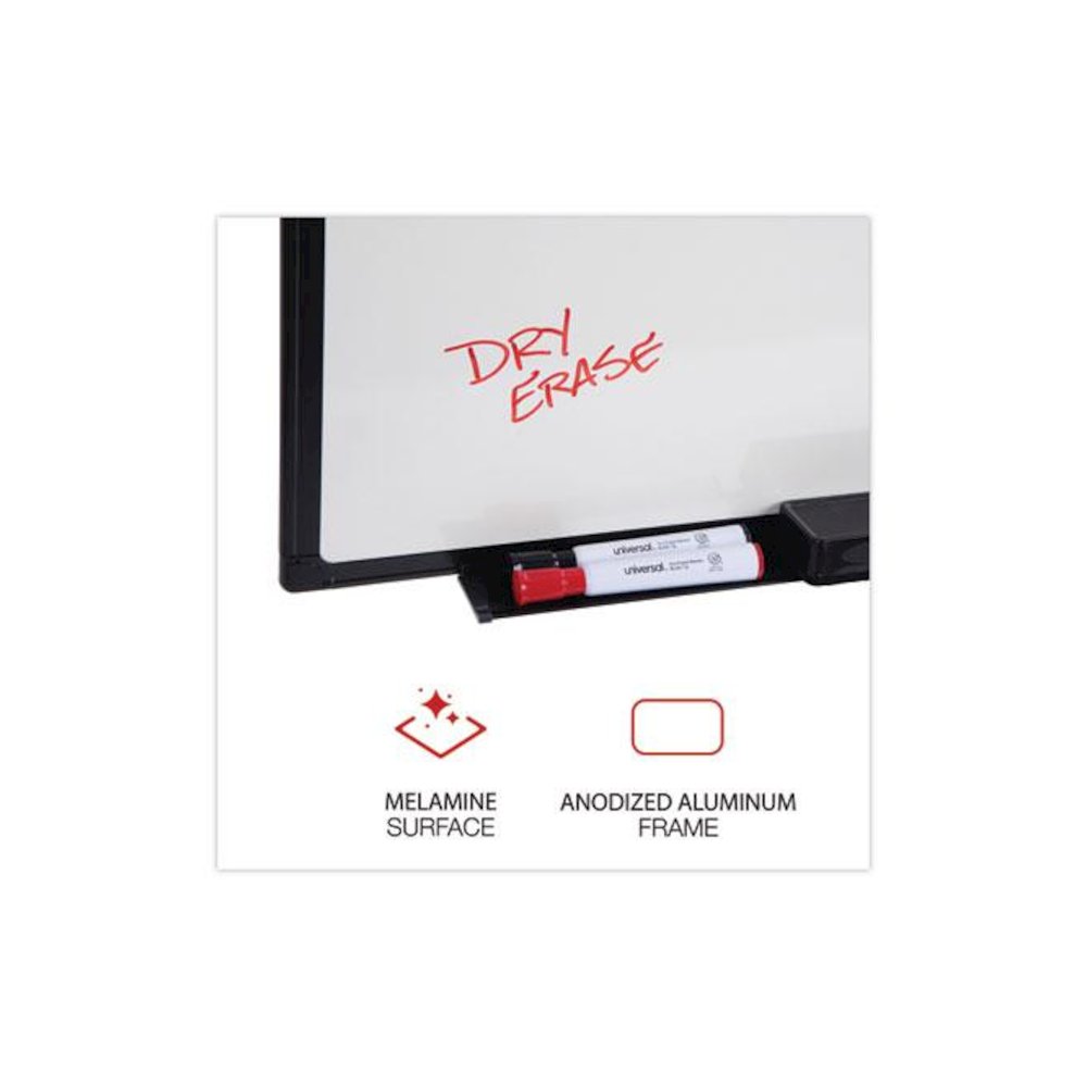 Design Series Deluxe Dry Erase Board, 48" x 36", White Surface, Black Anodized Aluminum Frame. Picture 2