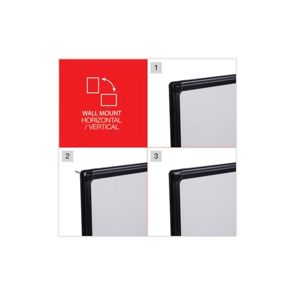 Design Series Deluxe Dry Erase Board, 48" x 36", White Surface, Black Anodized Aluminum Frame. Picture 5