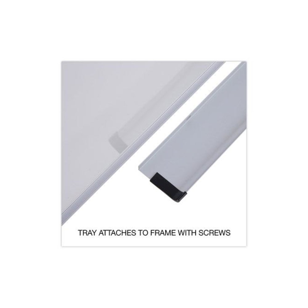 Modern Melamine Dry Erase Board with Aluminum Frame, 48" x 36", White Surface, Satin Aluminum Frame. Picture 4