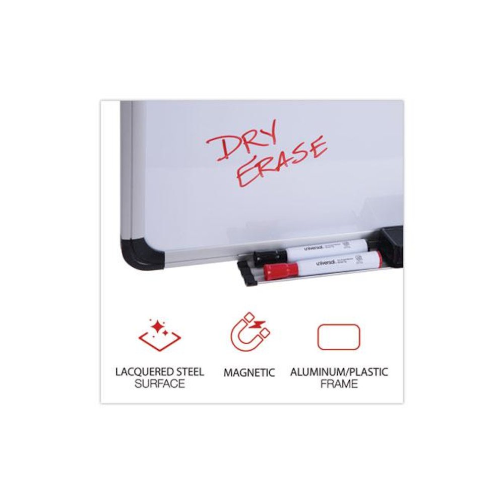 Magnetic Steel Dry Erase Marker Board, 48" x 36", White Surface, Satin Aluminum Frame. Picture 2