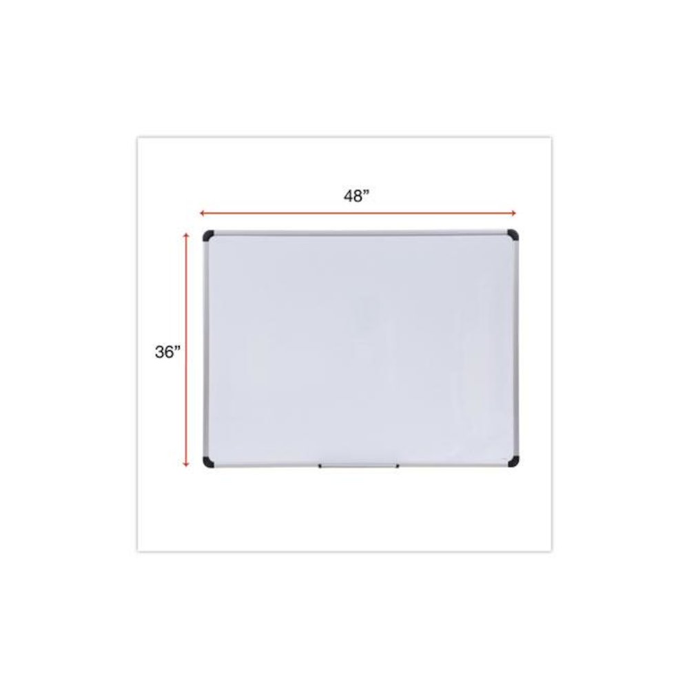 Magnetic Steel Dry Erase Marker Board, 48" x 36", White Surface, Satin Aluminum Frame. Picture 3