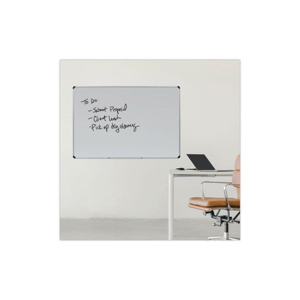 Magnetic Steel Dry Erase Marker Board, 72" x 48", White Surface, Satin Aluminum Frame. Picture 6