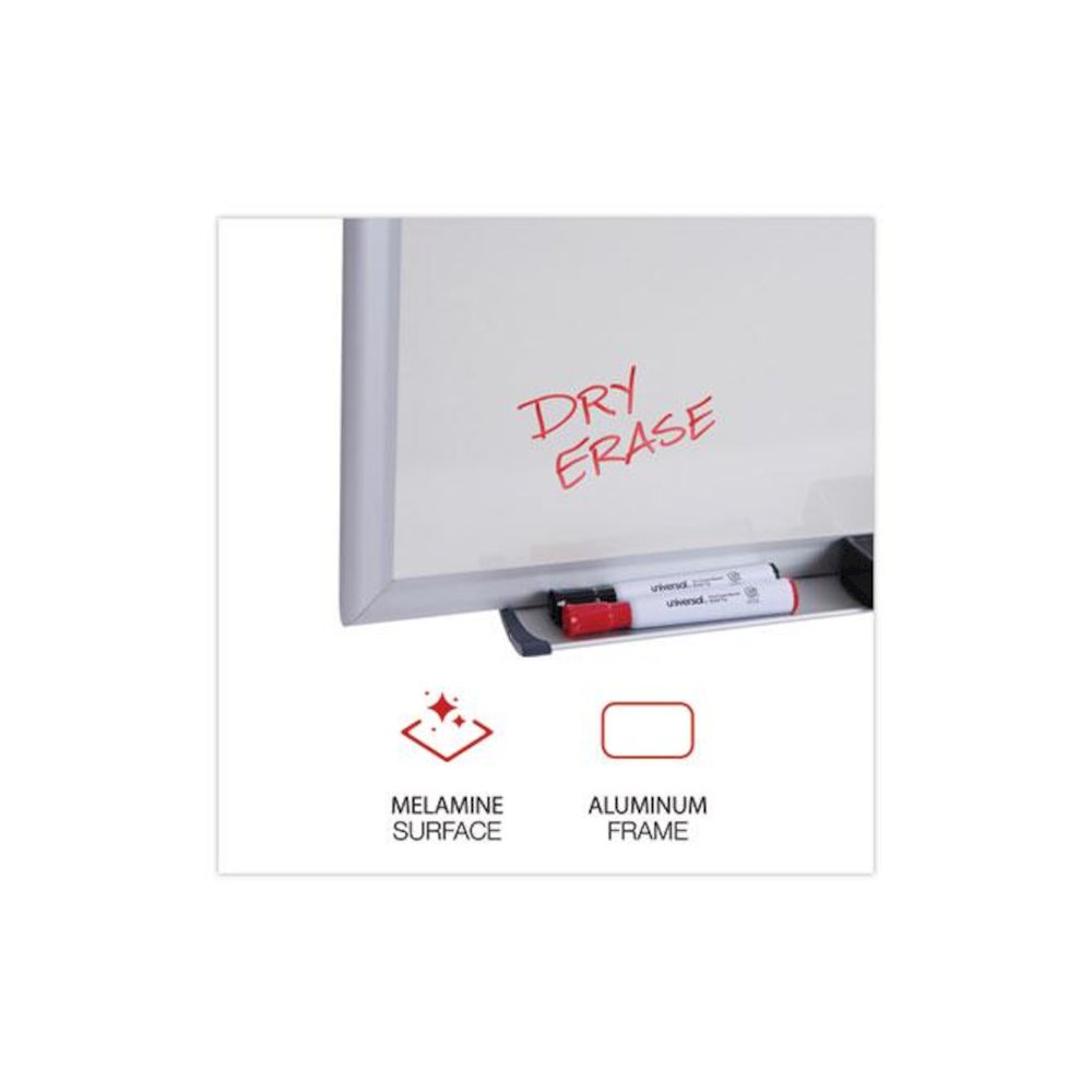 Deluxe Melamine Dry Erase Board, 48" x 36", White Surface, Satin Aluminum Frame. Picture 2