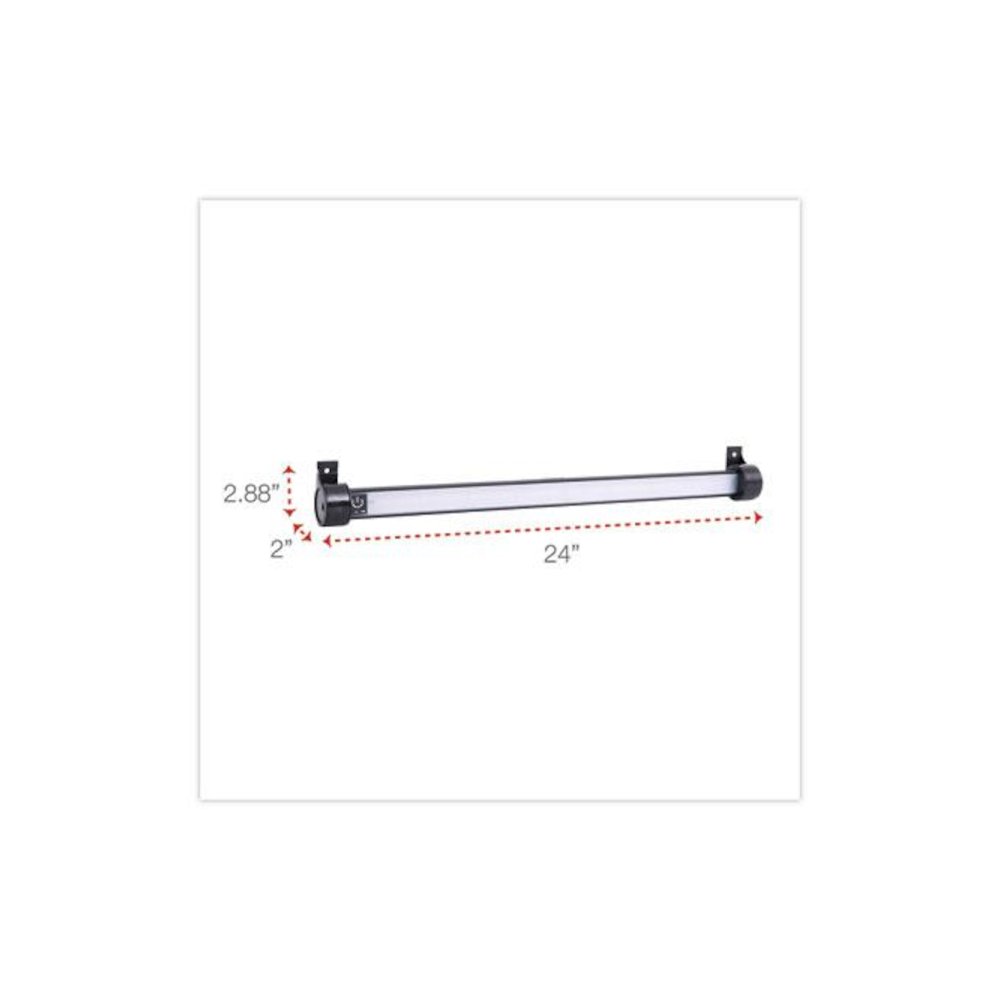 Under Cabinet LED Strip Lamp, 24w x 2d x 2.88h, Black. Picture 2