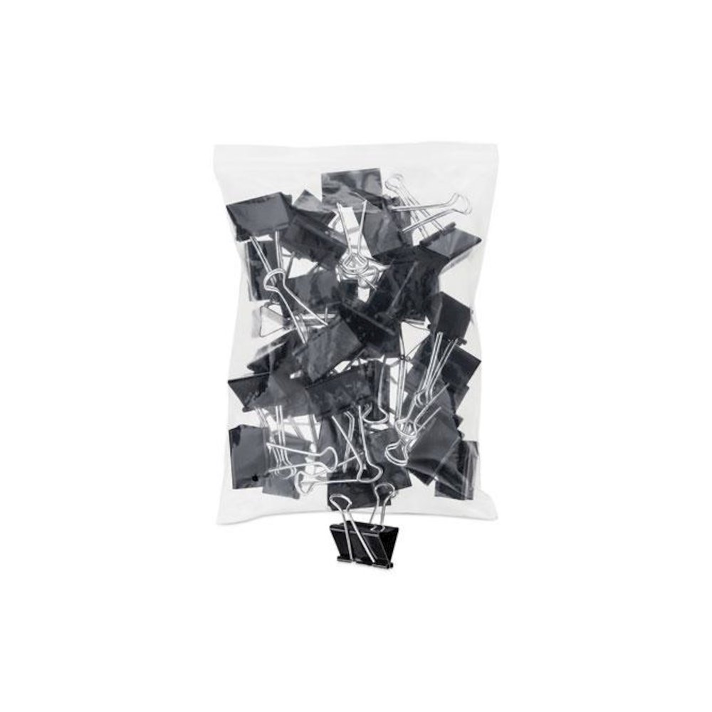 Binder Clip Zip-Seal Bag Value Pack, Large, Black/Silver, 36/Pack. Picture 2