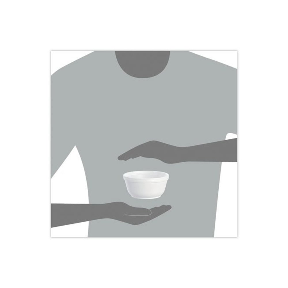 Insulated Foam Bowls, 12 oz, White, 50/Pack, 20 Packs/Carton. Picture 6