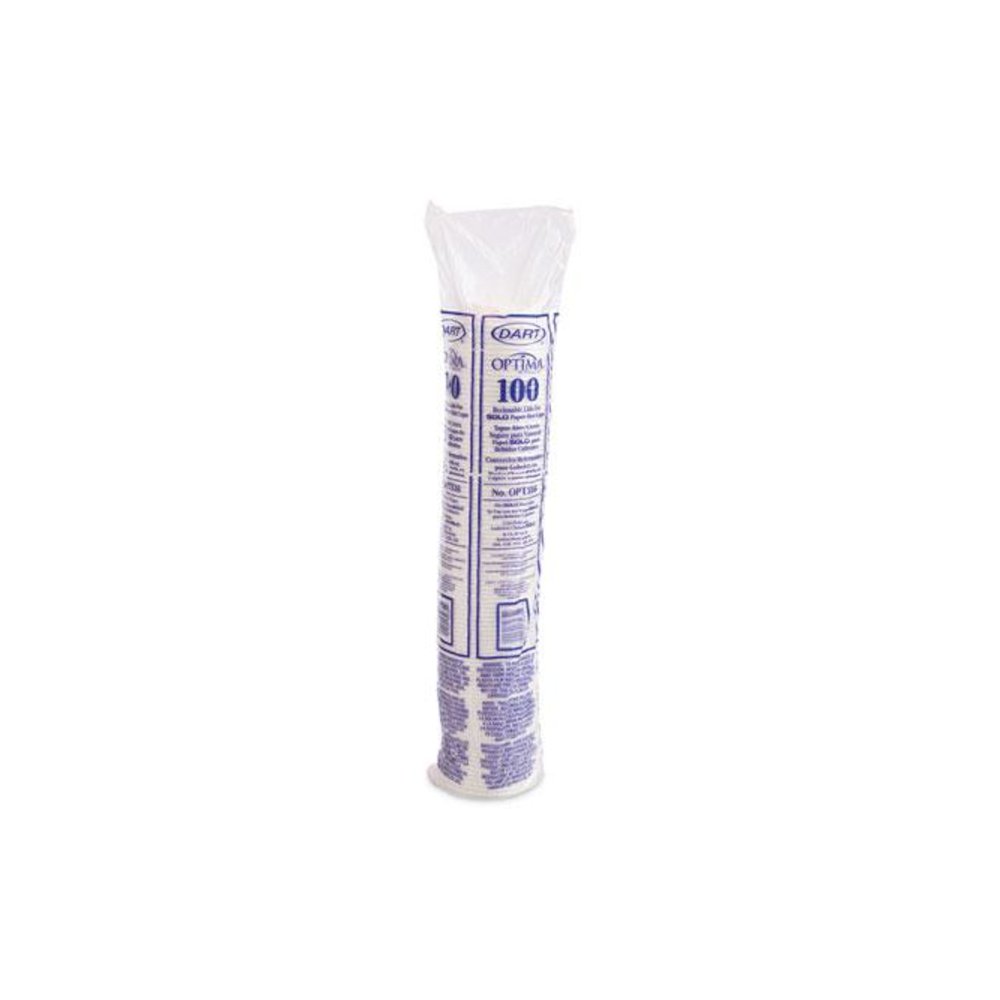 Optima Reclosable Lids for Hot Paper Cups, Fits 10 oz to 24 oz Hot Cups, Plastic, White, 1,000/Carton. Picture 3