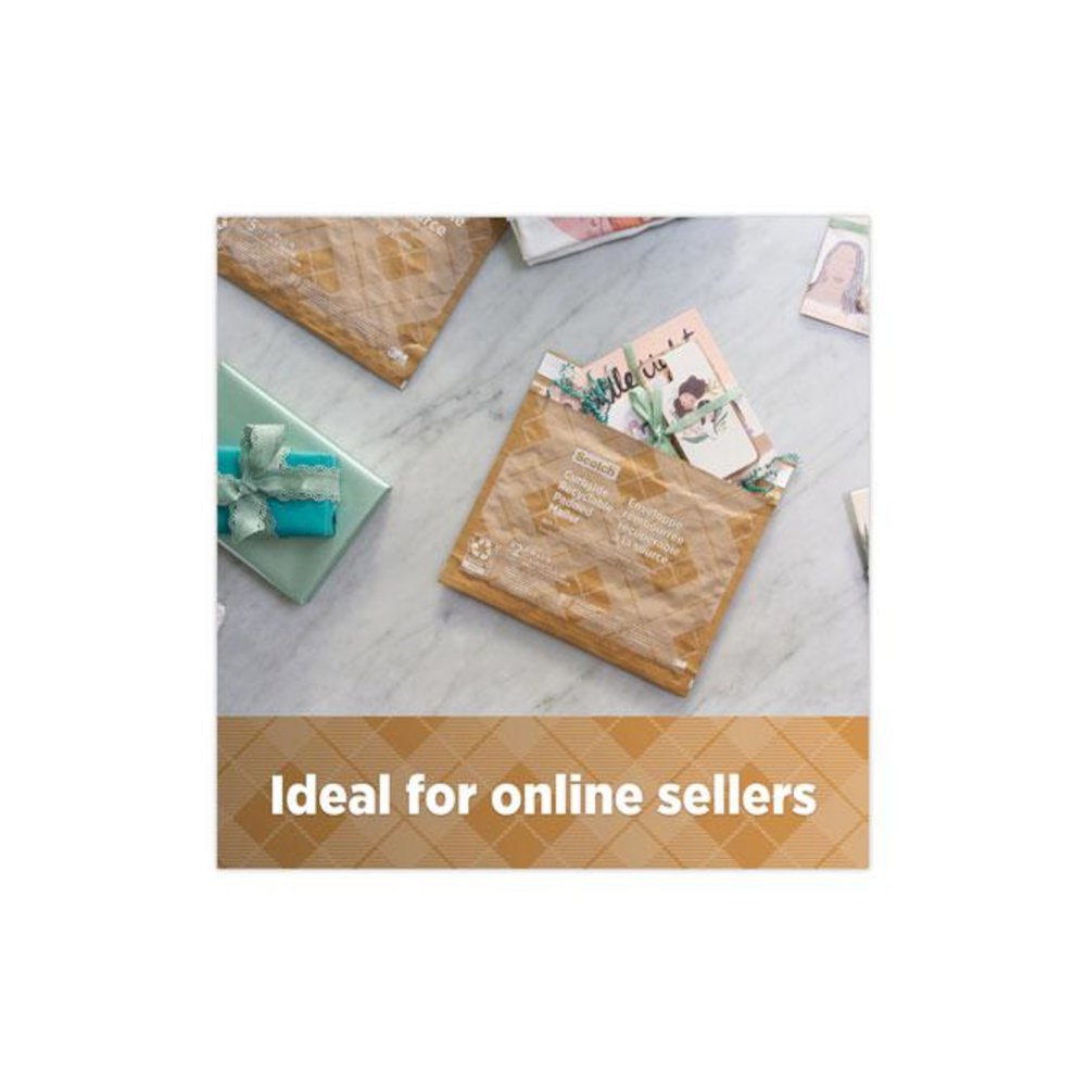 Curbside Recyclable Padded Mailer, #5, Bubble Cushion, Self-Adhesive Closure, 12 x 17.25, Natural Kraft, 100/Carton. Picture 10