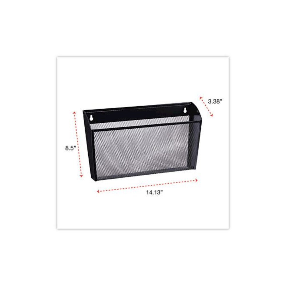 Mesh Three-Pack Wall Files, 3 Sections, Letter Size, 14.13" x 3.38" x 8.5", Black. Picture 6