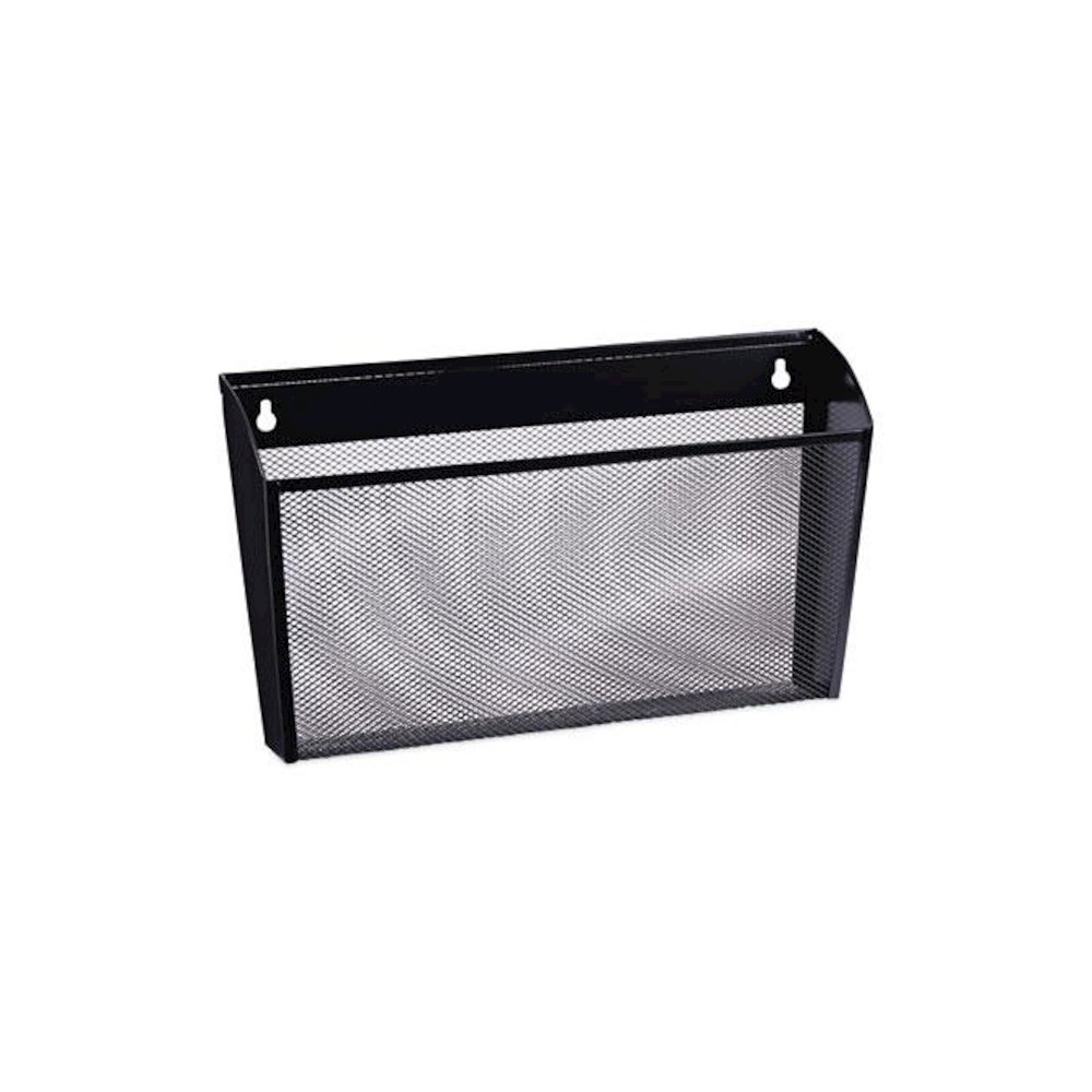Mesh Three-Pack Wall Files, 3 Sections, Letter Size, 14.13" x 3.38" x 8.5", Black. Picture 8