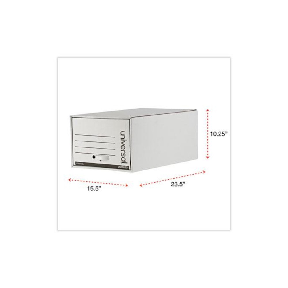 Heavy-Duty Storage Drawers, Legal Files, 17.25" x 25.5" x 11.5", White, 6/Carton. Picture 6