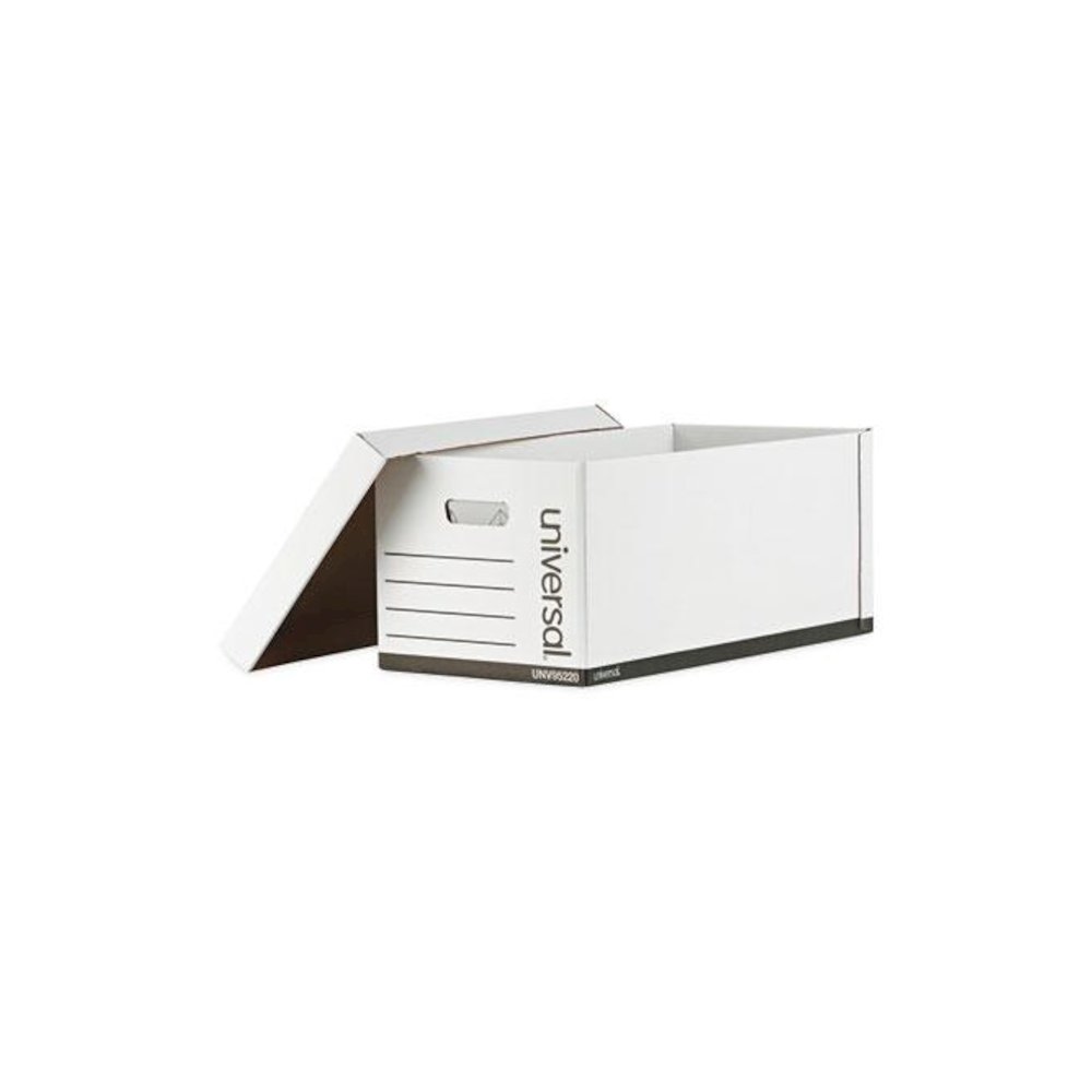 Medium-Duty Easy Assembly Storage Box, Letter Files, White, 12/Carton. Picture 2