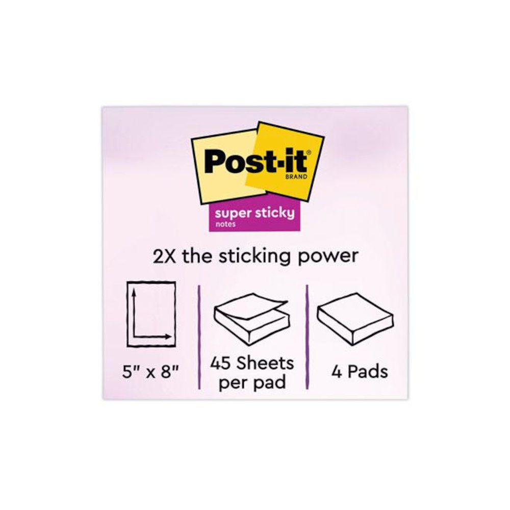 Pads in Energy Boost Collection Colors, Note Ruled, 5" x 8", 45 Sheets/Pad, 4 Pads/Pack. Picture 2
