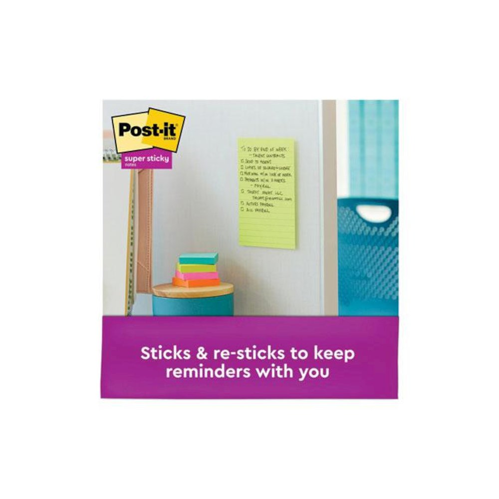Pads in Energy Boost Collection Colors, Note Ruled, 5" x 8", 45 Sheets/Pad, 4 Pads/Pack. Picture 3