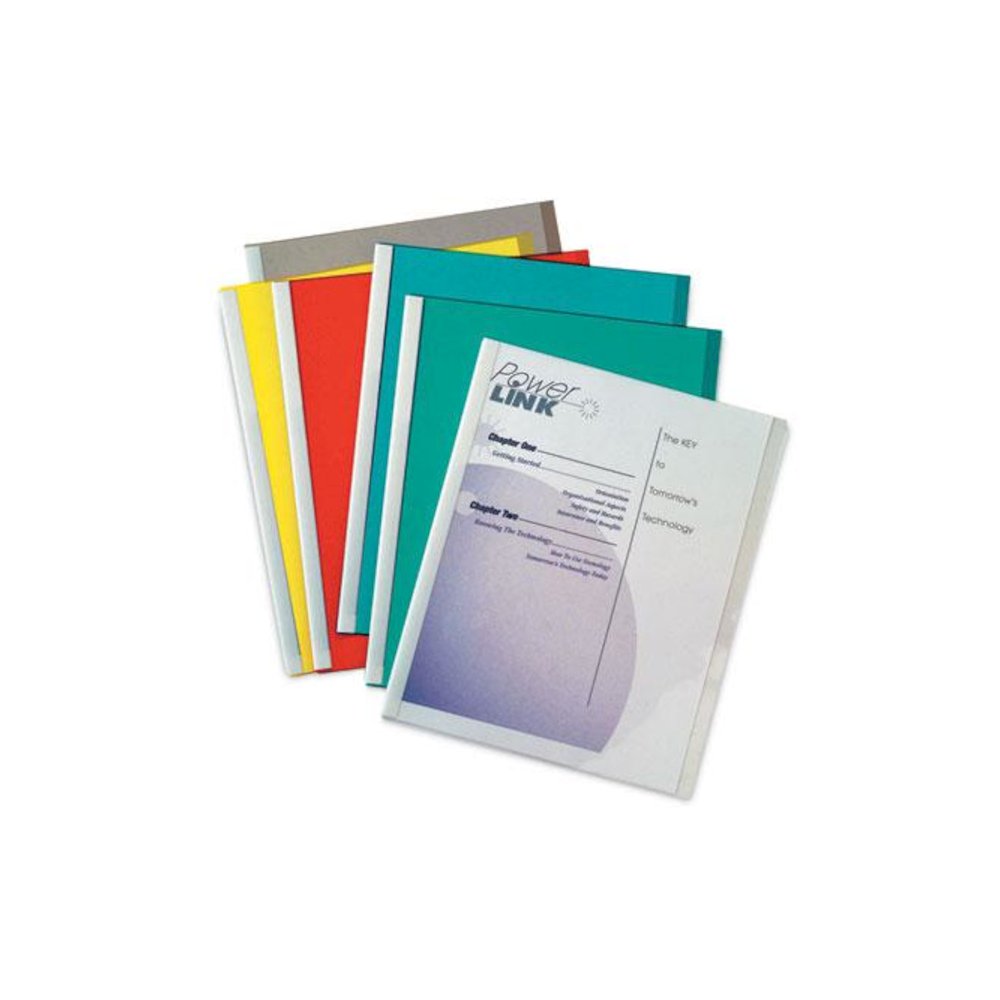 Vinyl Report Covers, 0.13" Capacity, 8.5 x 11, Clear/Assorted, 50/Box. Picture 3