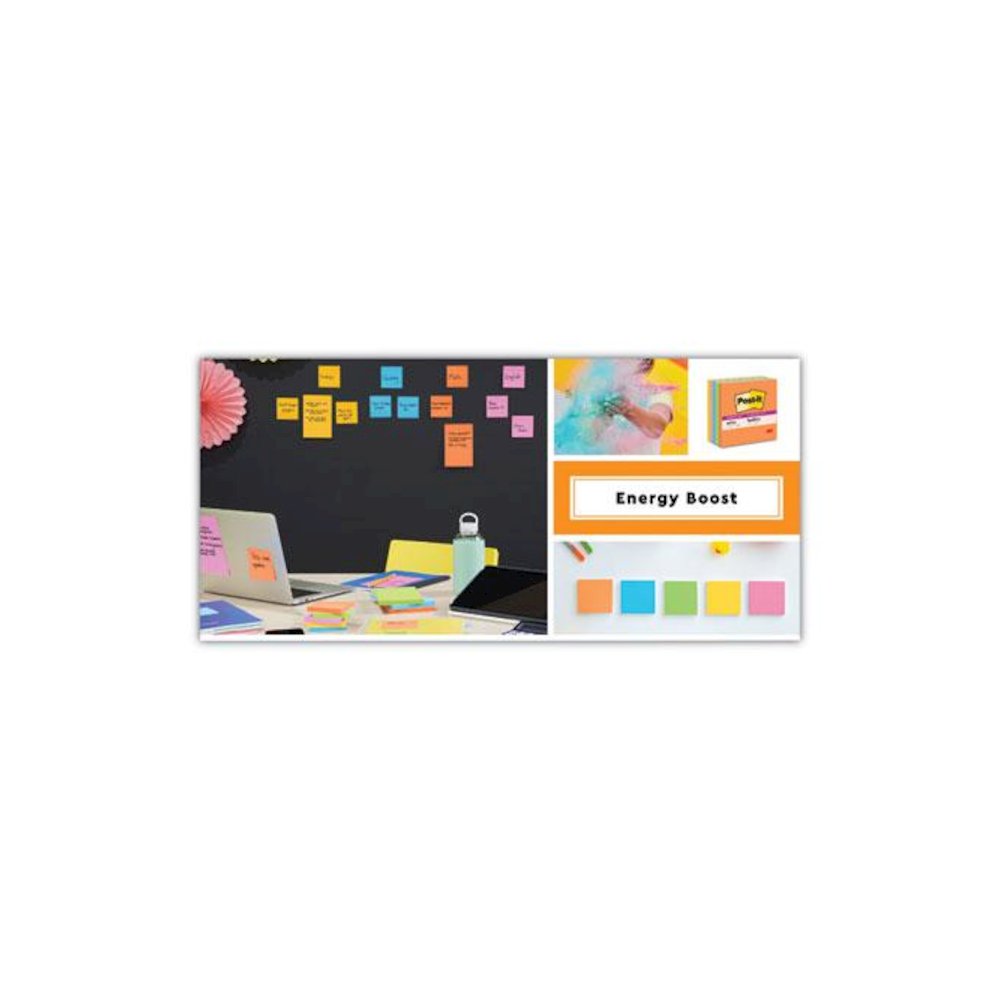 Pads in Energy Boost Collection Colors, Note Ruled, 4" x 6", 45 Sheets/Pad, 24 Pads/Pack. Picture 4
