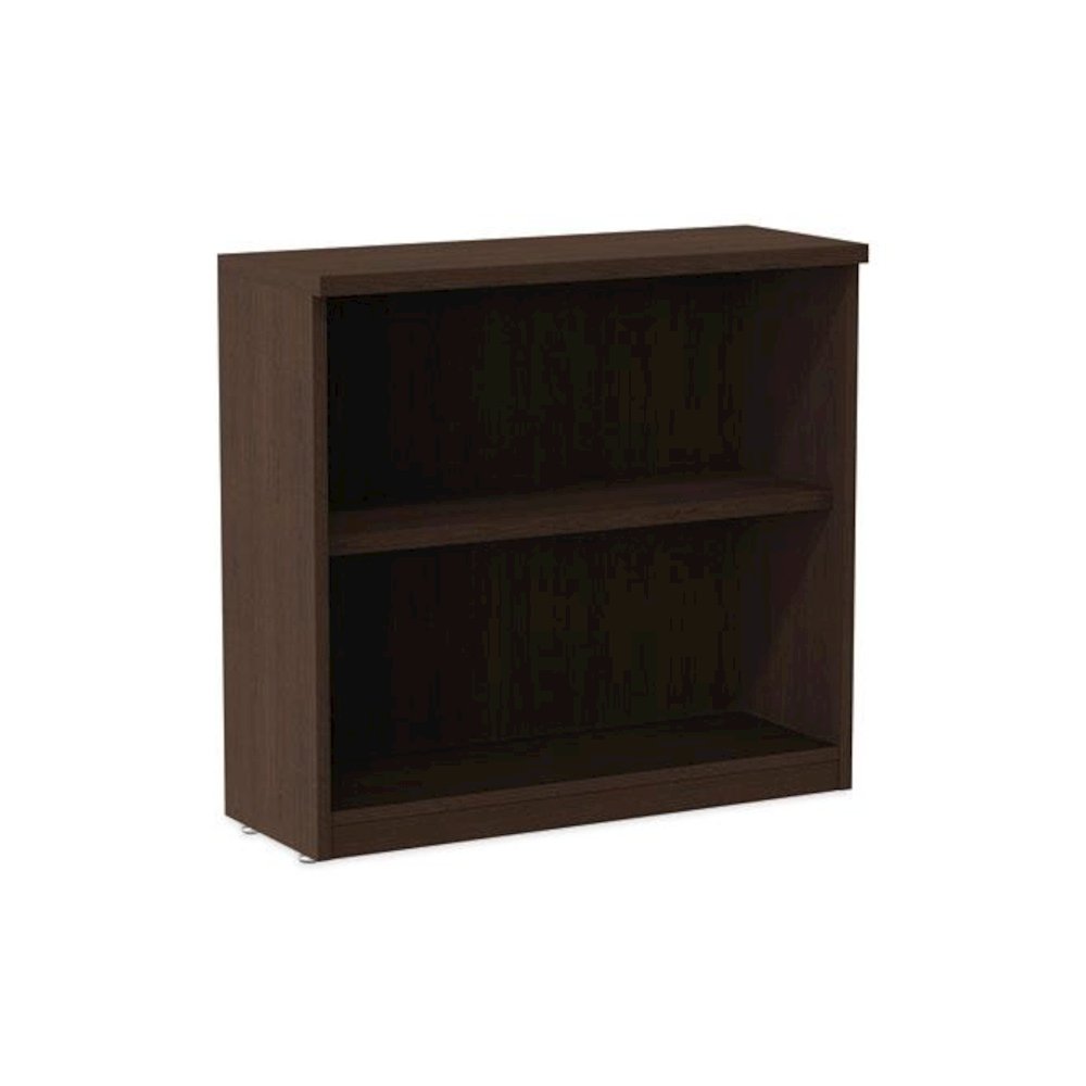 Alera Valencia Series Bookcase, Two-Shelf, 31.75w x 14d x 29.5h, Espresso. Picture 1