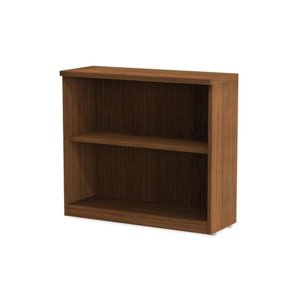Alera Valencia Series Bookcase,Two-Shelf, 31.75w x 14d x 29.5h, Modern Walnut. Picture 6