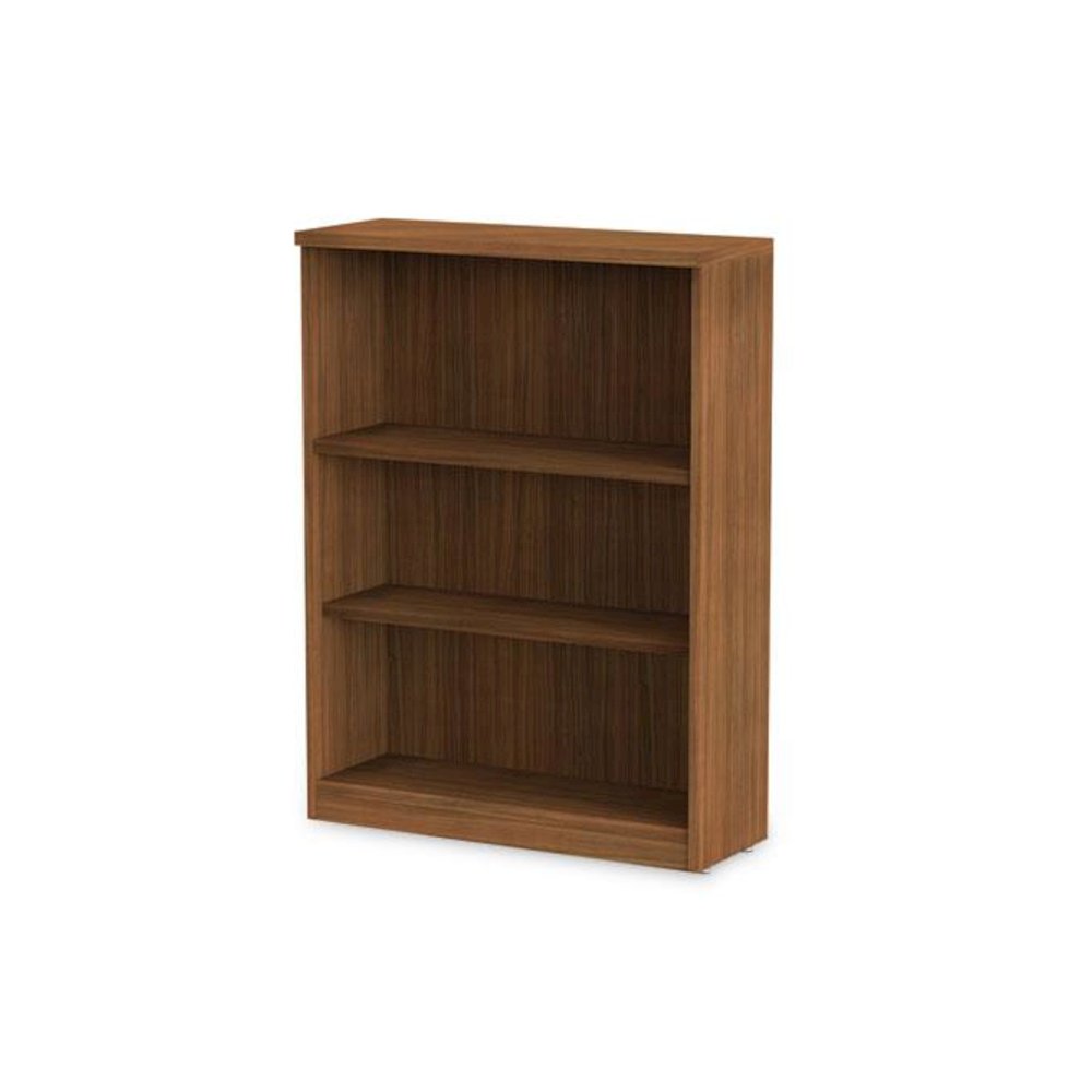 Alera Valencia Series Bookcase, Three-Shelf, 31.75w x 14d x 39.38h, Modern Walnut. Picture 6
