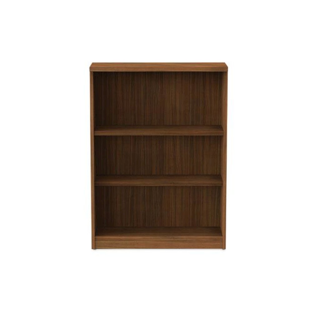 Alera Valencia Series Bookcase, Three-Shelf, 31.75w x 14d x 39.38h, Modern Walnut. Picture 7