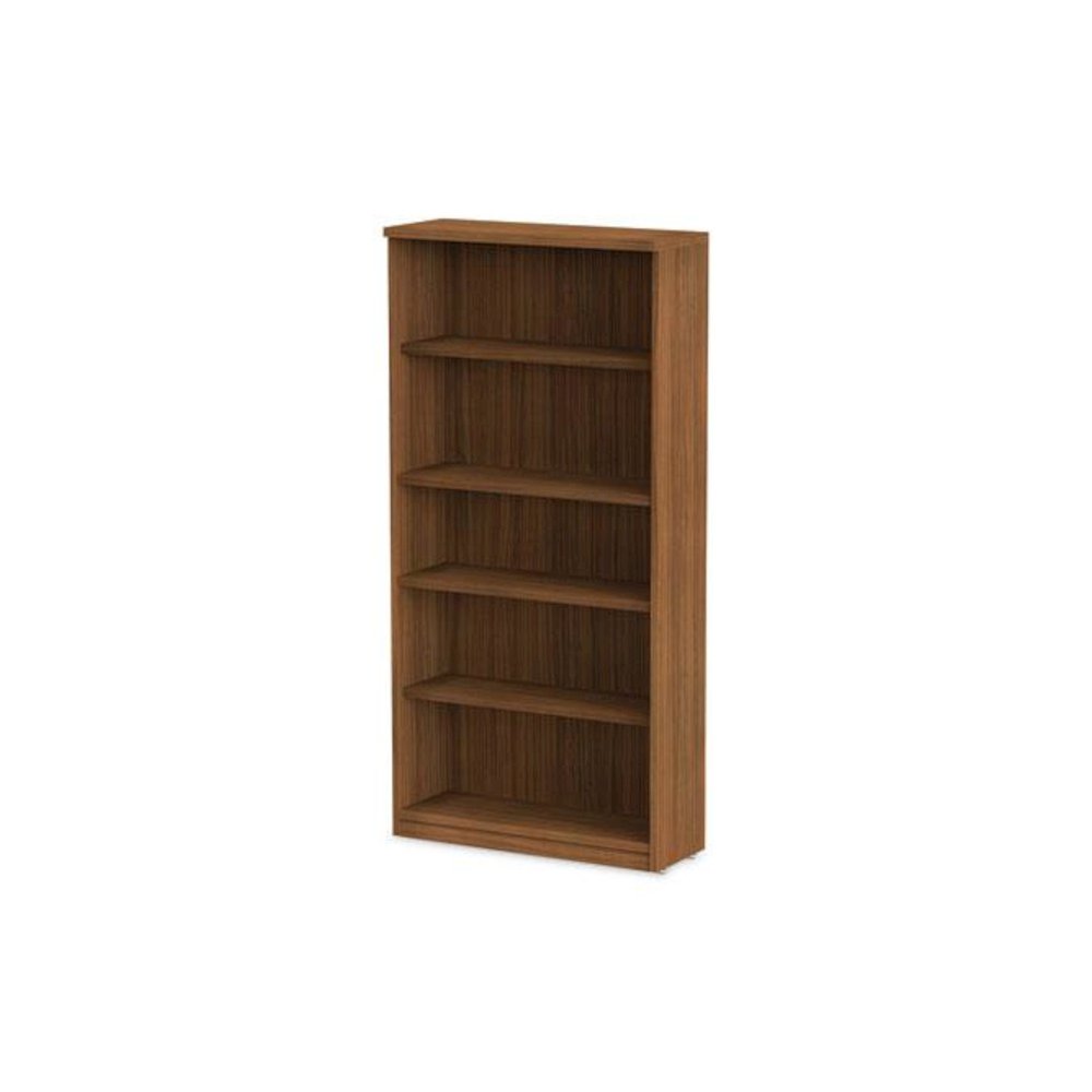 Alera Valencia Series Bookcase, Five-Shelf, 31.75w x 14d x 64.75h, Modern Walnut. Picture 6